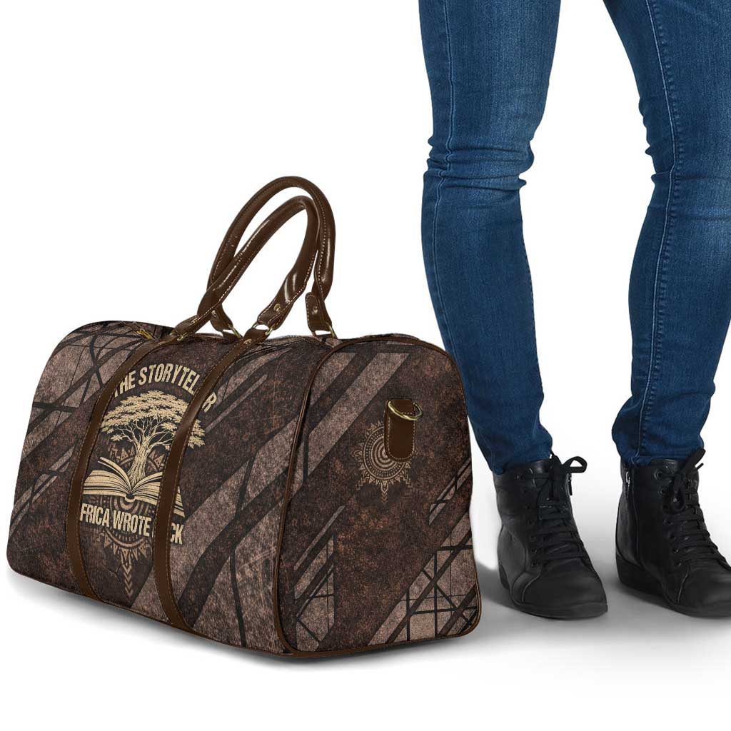 Chinua Achebe Travel Bag with Tribal Symbol Design, The Storyteller Quote and Africa Wrote Back - Wonder Print Shop