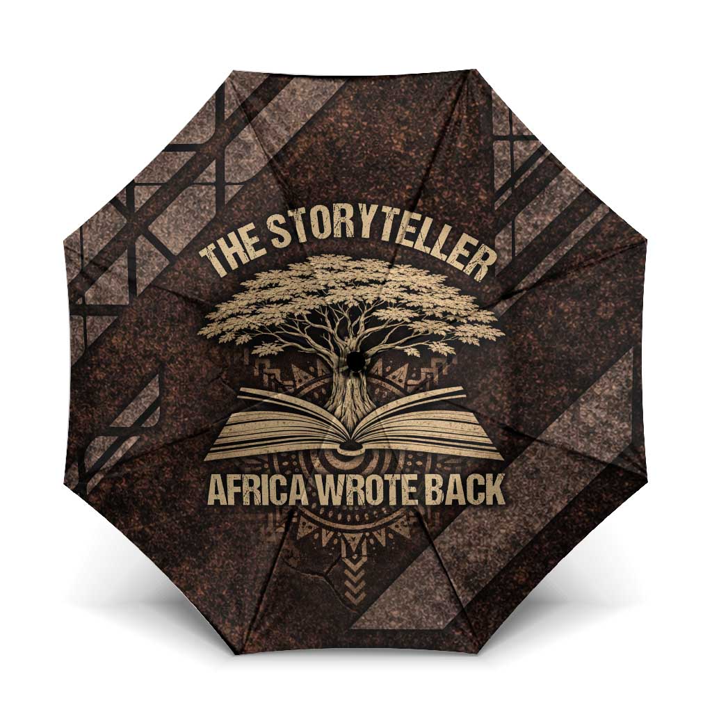 Chinua Achebe Umbrella with Tribal Symbol Design, The Storyteller Quote and Africa Wrote Back - Wonder Print Shop