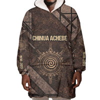 Chinua Achebe Wearable Blanket Hoodie with Tribal Symbol Design, The Storyteller Quote and Africa Wrote Back - Wonder Print Shop