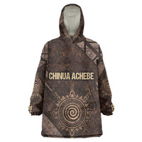 Chinua Achebe Wearable Blanket Hoodie with Tribal Symbol Design, The Storyteller Quote and Africa Wrote Back - Wonder Print Shop