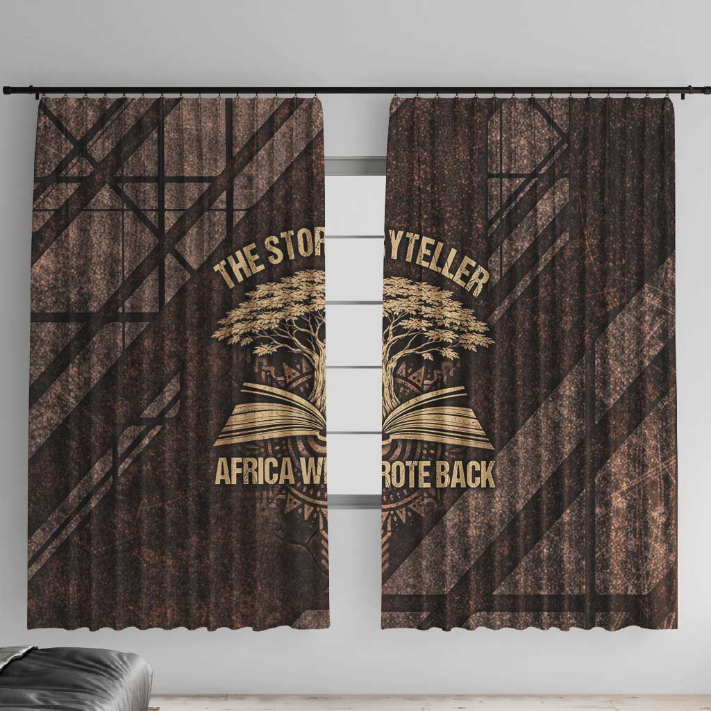 Chinua Achebe Window Curtain with Tribal Symbol Design, The Storyteller Quote and Africa Wrote Back - Wonder Print Shop