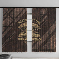 Chinua Achebe Window Curtain with Tribal Symbol Design, The Storyteller Quote and Africa Wrote Back - Wonder Print Shop