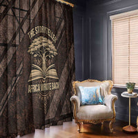 Chinua Achebe Window Curtain with Tribal Symbol Design, The Storyteller Quote and Africa Wrote Back - Wonder Print Shop