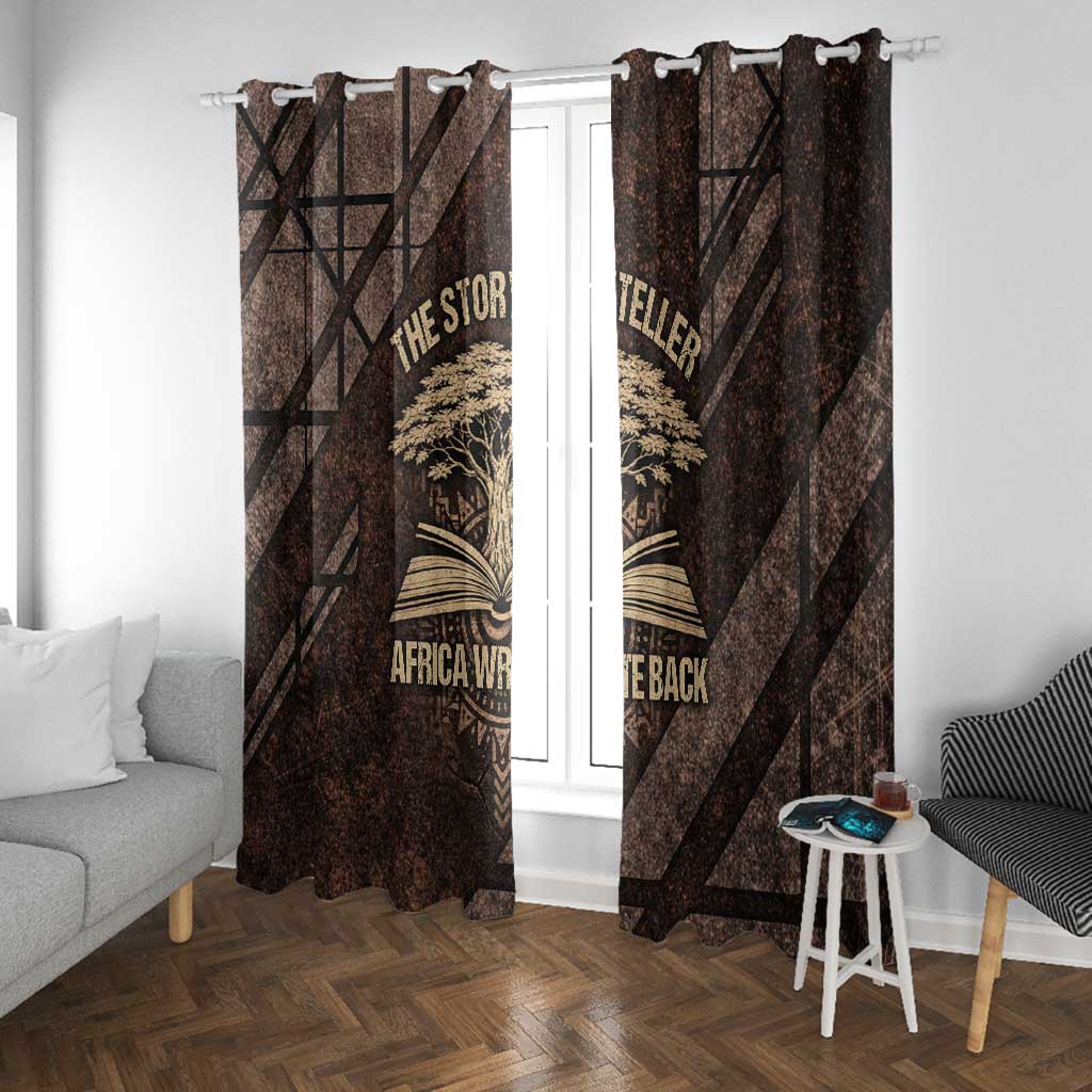 Chinua Achebe Window Curtain with Tribal Symbol Design, The Storyteller Quote and Africa Wrote Back - Wonder Print Shop