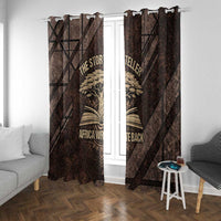 Chinua Achebe Window Curtain with Tribal Symbol Design, The Storyteller Quote and Africa Wrote Back - Wonder Print Shop