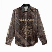 Chinua Achebe Women Casual Shirt with Tribal Symbol Design, The Storyteller Quote and Africa Wrote Back - Wonder Print Shop