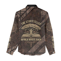 Chinua Achebe Women Casual Shirt with Tribal Symbol Design, The Storyteller Quote and Africa Wrote Back - Wonder Print Shop