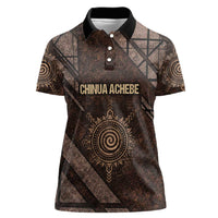 Chinua Achebe Women Polo Shirt with Tribal Symbol Design, The Storyteller Quote and Africa Wrote Back - Wonder Print Shop