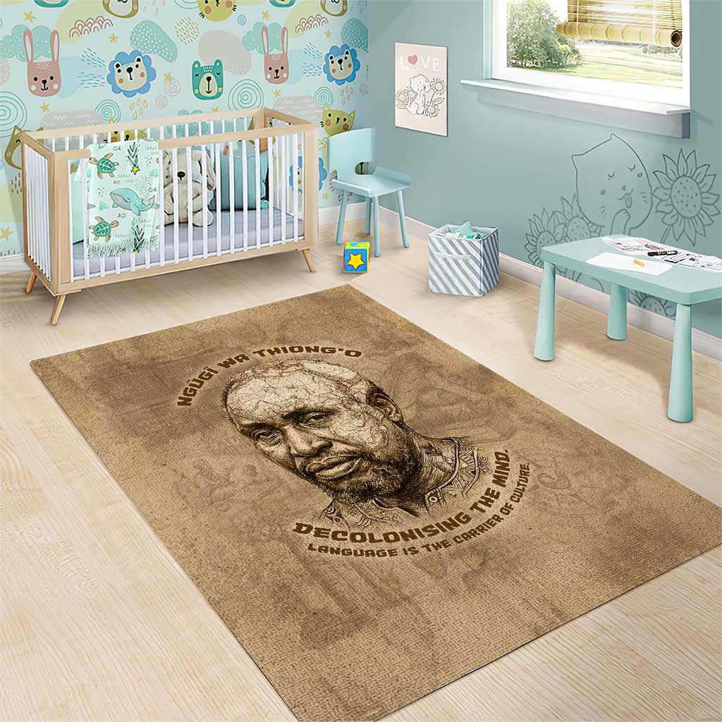 Ngugi wa Thiong O Area Rug Vintage Map Ancient African Library - Decolonising the Mind - Wonder Print Shop