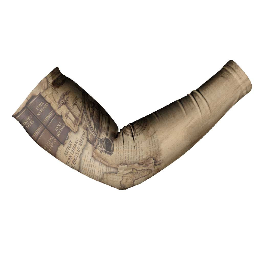 Ngugi wa Thiong O Arm Sleeves Vintage Map Ancient African Library - Decolonising the Mind - Wonder Print Shop