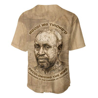 Ngugi wa Thiong O Baseball Jersey Vintage Map Ancient African Library - Decolonising the Mind - Wonder Print Shop