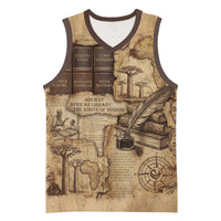 Ngugi wa Thiong O Basketball Jersey Vintage Map Ancient African Library - Decolonising the Mind - Wonder Print Shop