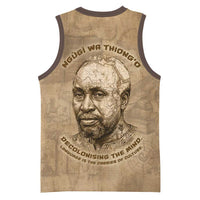 Ngugi wa Thiong O Basketball Jersey Vintage Map Ancient African Library - Decolonising the Mind - Wonder Print Shop