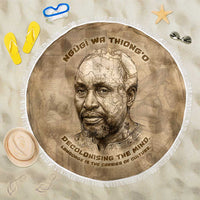 Ngugi wa Thiong O Beach Blanket Vintage Map Ancient African Library - Decolonising the Mind - Wonder Print Shop