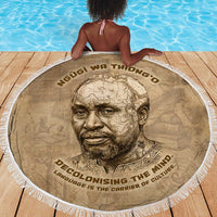 Ngugi wa Thiong O Beach Blanket Vintage Map Ancient African Library - Decolonising the Mind - Wonder Print Shop
