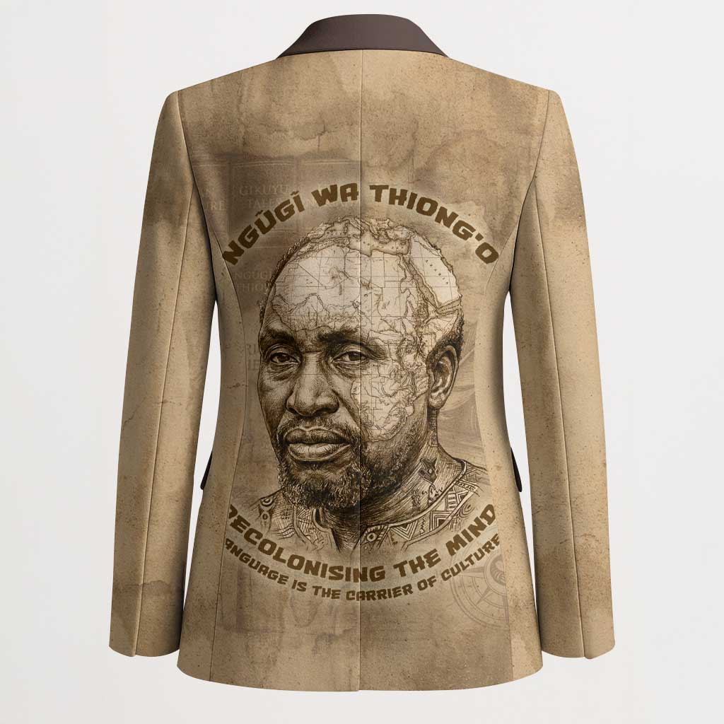Ngugi wa Thiong O Blazer Vintage Map Ancient African Library - Decolonising the Mind - Wonder Print Shop