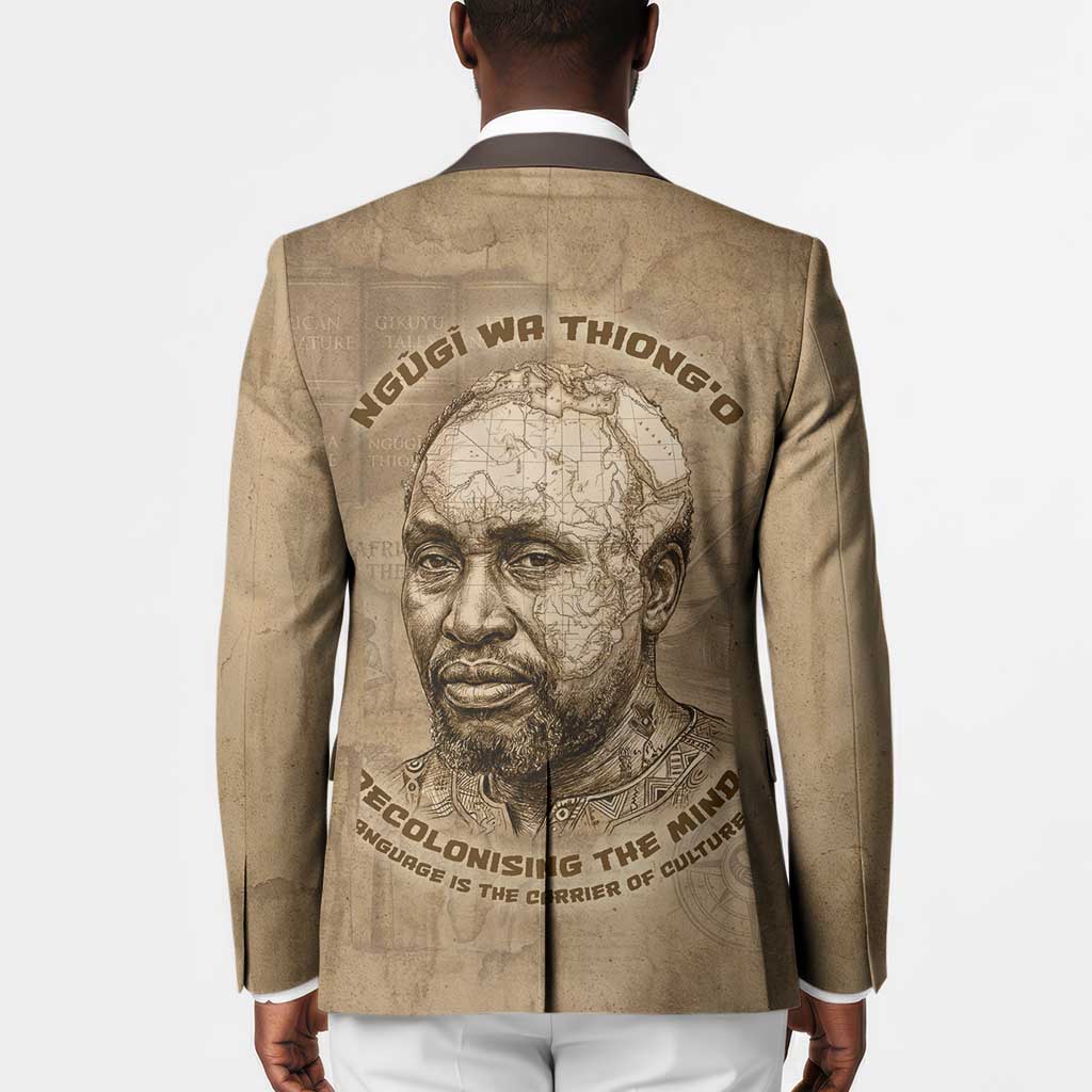 Ngugi wa Thiong O Blazer Vintage Map Ancient African Library - Decolonising the Mind - Wonder Print Shop