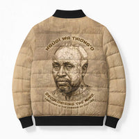 Ngugi wa Thiong O Bomber Puffer Jacket Vintage Map Ancient African Library - Decolonising the Mind - Wonder Print Shop