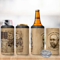 Ngugi wa Thiong O 4 in 1 Can Cooler Tumbler Vintage Map Ancient African Library - Decolonising the Mind - Wonder Print Shop