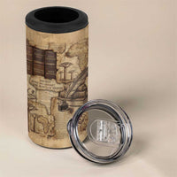 Ngugi wa Thiong O 4 in 1 Can Cooler Tumbler Vintage Map Ancient African Library - Decolonising the Mind - Wonder Print Shop
