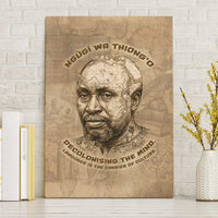 Ngugi wa Thiong O Canvas Wall Art Vintage Map Ancient African Library - Decolonising the Mind - Wonder Print Shop