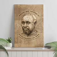 Ngugi wa Thiong O Canvas Wall Art Vintage Map Ancient African Library - Decolonising the Mind - Wonder Print Shop