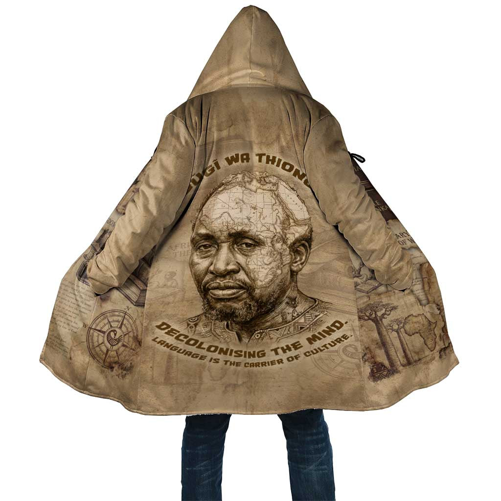 Ngugi wa Thiong O Cloak Vintage Map Ancient African Library - Decolonising the Mind - Wonder Print Shop