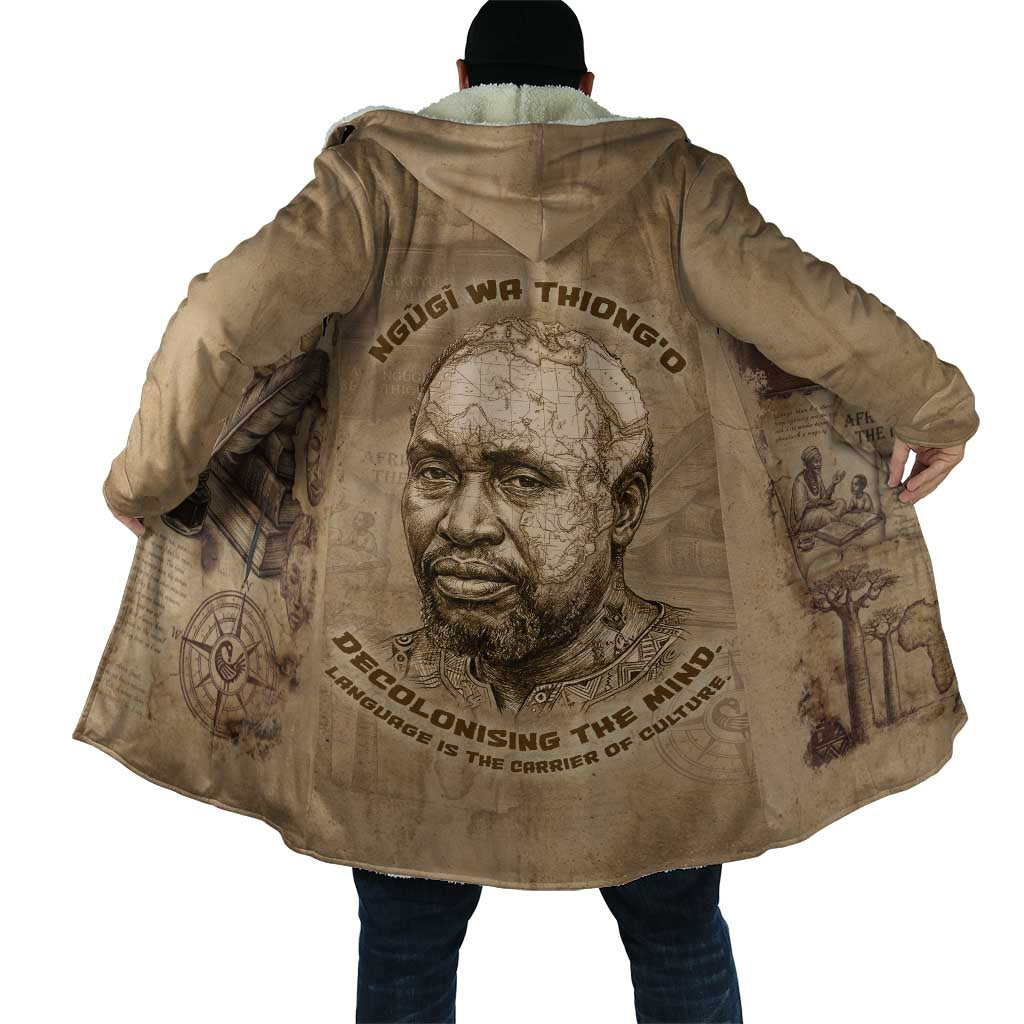 Ngugi wa Thiong O Cloak Vintage Map Ancient African Library - Decolonising the Mind - Wonder Print Shop