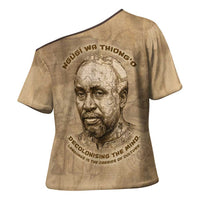 Ngugi wa Thiong O Cross Shoulder Shirt Vintage Map Ancient African Library - Decolonising the Mind - Wonder Print Shop