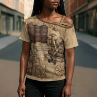 Ngugi wa Thiong O Cross Shoulder Shirt Vintage Map Ancient African Library - Decolonising the Mind - Wonder Print Shop
