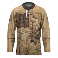 Ngugi wa Thiong O Hockey Jersey Vintage Map Ancient African Library - Decolonising the Mind - Wonder Print Shop