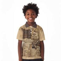Ngugi wa Thiong O Kid Polo Shirt Vintage Map Ancient African Library - Decolonising the Mind - Wonder Print Shop