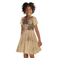 Ngugi wa Thiong O Kid Short Sleeve Dress Vintage Map Ancient African Library - Decolonising the Mind - Wonder Print Shop