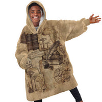 Ngugi wa Thiong O Kid Wearable Blanket Hoodie Vintage Map Ancient African Library - Decolonising the Mind - Wonder Print Shop