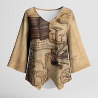 Ngugi wa Thiong O Kimono Sleeve Blouse Vintage Map Ancient African Library - Decolonising the Mind - Wonder Print Shop