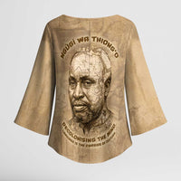 Ngugi wa Thiong O Kimono Sleeve Blouse Vintage Map Ancient African Library - Decolonising the Mind - Wonder Print Shop