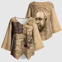 Ngugi wa Thiong O Kimono Sleeve Blouse Vintage Map Ancient African Library - Decolonising the Mind - Wonder Print Shop