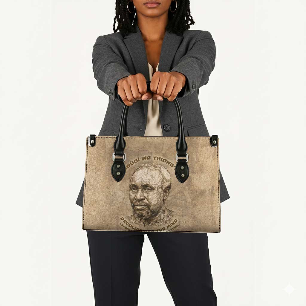Ngugi wa Thiong O Leather Bag Vintage Map Ancient African Library - Decolonising the Mind - Wonder Print Shop