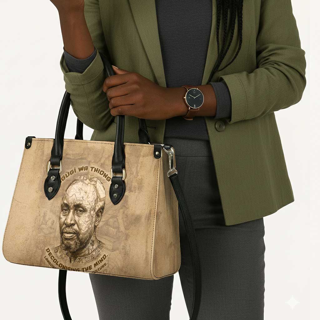 Ngugi wa Thiong O Leather Bag Vintage Map Ancient African Library - Decolonising the Mind - Wonder Print Shop