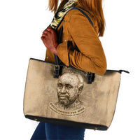 Ngugi wa Thiong O Leather Tote Bag Vintage Map Ancient African Library - Decolonising the Mind - Wonder Print Shop
