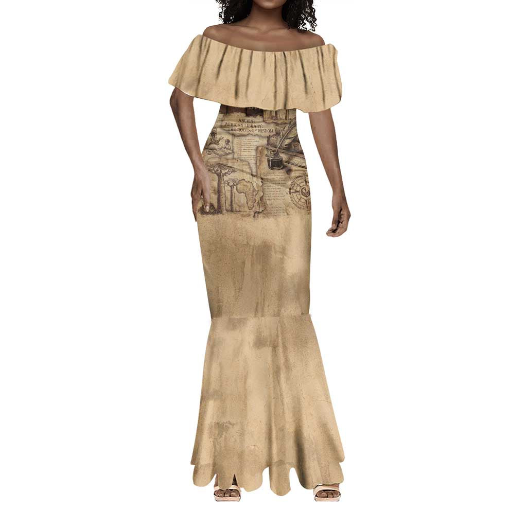 Ngugi wa Thiong O Mermaid Dress Vintage Map Ancient African Library - Decolonising the Mind - Wonder Print Shop