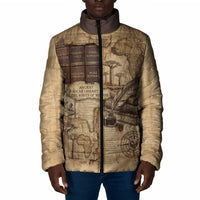 Ngugi wa Thiong O Padded Jacket Vintage Map Ancient African Library - Decolonising the Mind - Wonder Print Shop