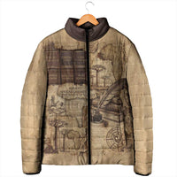 Ngugi wa Thiong O Padded Jacket Vintage Map Ancient African Library - Decolonising the Mind - Wonder Print Shop