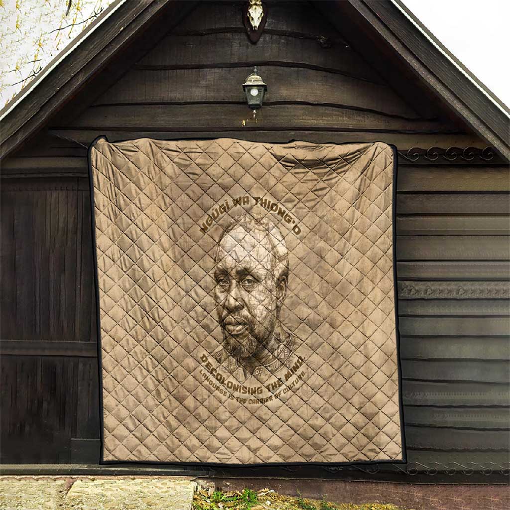 Ngugi wa Thiong O Quilt Vintage Map Ancient African Library - Decolonising the Mind - Wonder Print Shop