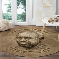 Ngugi wa Thiong O Round Carpet Vintage Map Ancient African Library - Decolonising the Mind - Wonder Print Shop