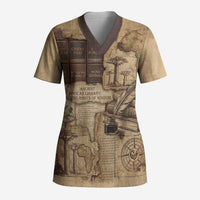 Ngugi wa Thiong O Scrub Top Vintage Map Ancient African Library - Decolonising the Mind - Wonder Print Shop