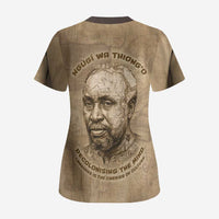 Ngugi wa Thiong O Scrub Top Vintage Map Ancient African Library - Decolonising the Mind - Wonder Print Shop