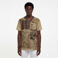 Ngugi wa Thiong O Scrub Top Vintage Map Ancient African Library - Decolonising the Mind - Wonder Print Shop