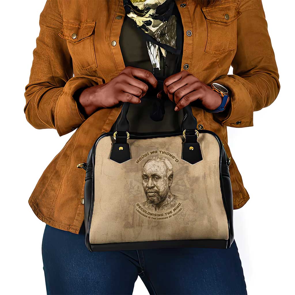 Ngugi wa Thiong O Shoulder Handbag Vintage Map Ancient African Library - Decolonising the Mind - Wonder Print Shop