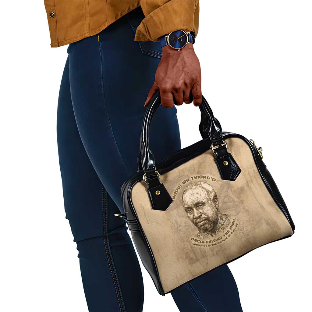 Ngugi wa Thiong O Shoulder Handbag Vintage Map Ancient African Library - Decolonising the Mind - Wonder Print Shop
